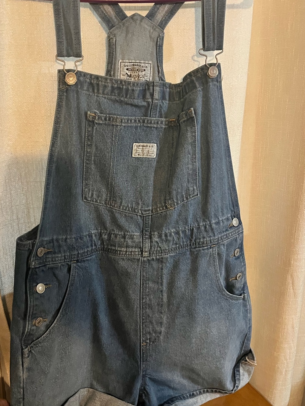 Levi's Light Blue Denim Overalls with Branded Patch